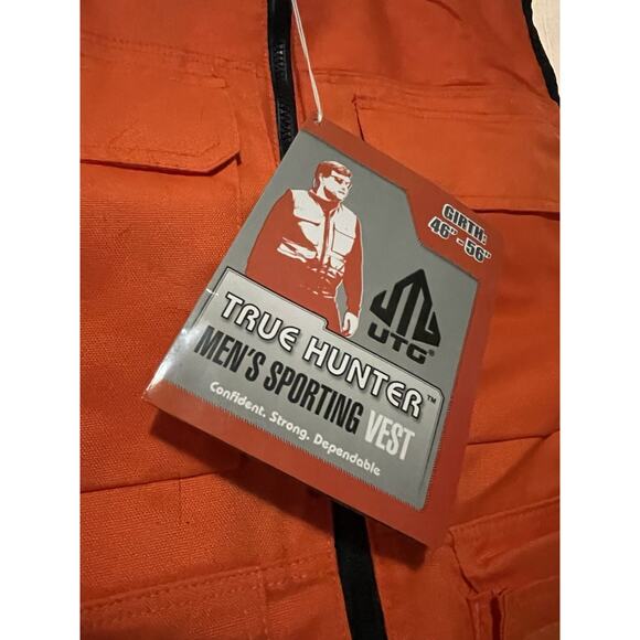 UTG TRUE HUNTER Male Sporting Vest Men’s XL 46-56” Girth Orange Hunting NEW - Picture 3 of 13